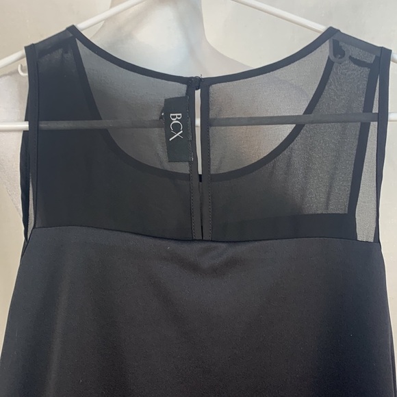 BCX Sheer Overlay Cross Front Sleeveless Tank - Picture 10 of 13